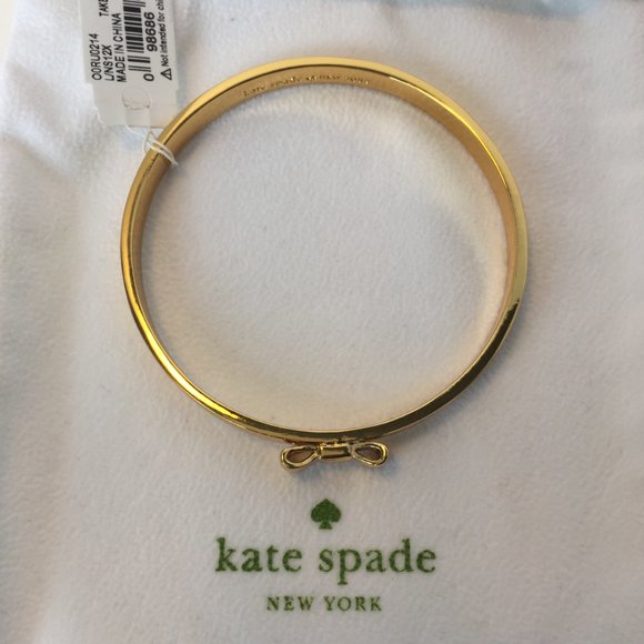 πππKATE SPADE Gold 'Take A Bow' Bangle πππ - Picture 2 of 8